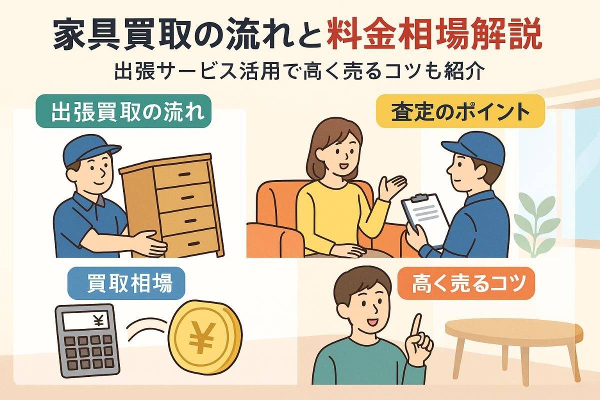 家具買取や運び出しの流れと料金相場を徹底解説｜出張サービスで高く売るポイントも紹介