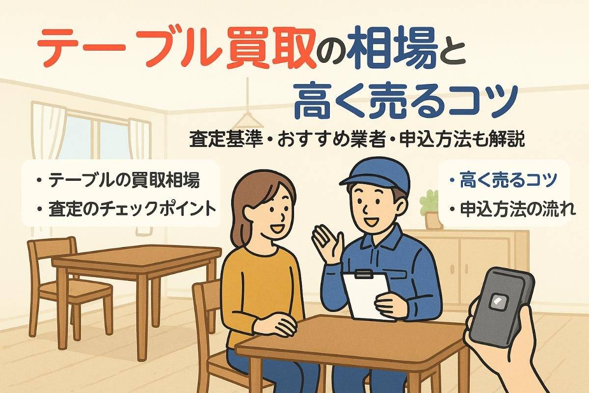 テーブル買取の相場と高く売るコツ家具リサイクル業者比較ガイド