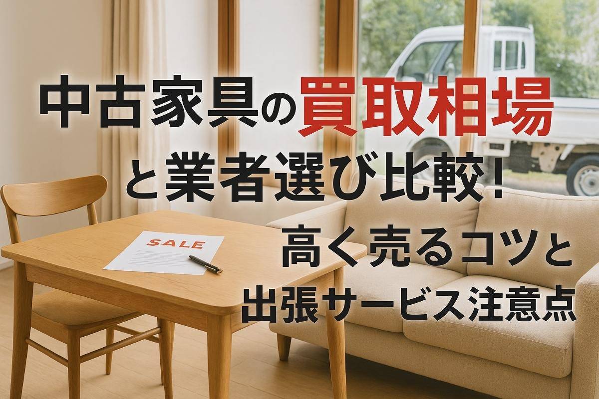 中古家具の買取相場と業者選び比較！高く売るコツと出張サービスの注意点